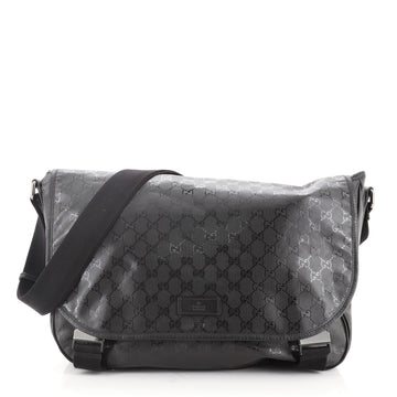 Gucci Double Buckle Messenger Bag GG Imprime Large