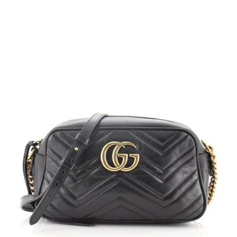 Gucci GG Marmont Shoulder Bag Matelasse Leather Small Black 6576996