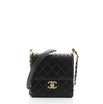 Chanel Chic Pearls Flap Bag Quilted Lambskin Mini