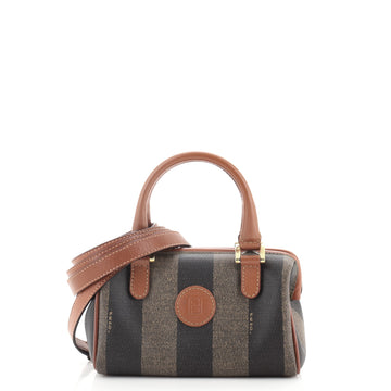Fendi Vintage Pequin Convertible Boston Bag Coated Canvas Mini