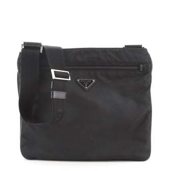 Prada Zip Messenger Bag Tessuto Medium