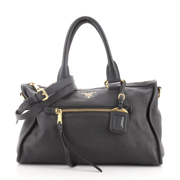 Prada Front Zip Convertible Satchel Vitello Daino Medium