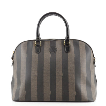 Fendi Vintage Pequin Convertible Dome Satchel Coated Canvas Large
