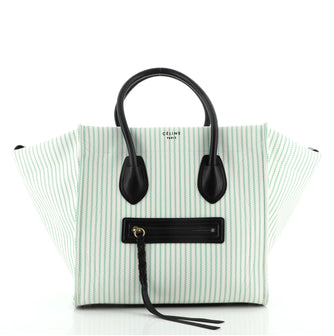 Celine Phantom Cabas Tote Striped Canvas Small