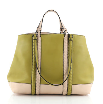 Bottega Veneta Corso Tote Leather with Intrecciato Detail