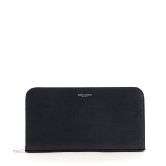 Saint Laurent Classic Zip Around Organizer Wallet Leather