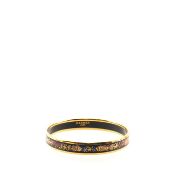 Hermes Bangle Bracelet Printed Enamel Narrow