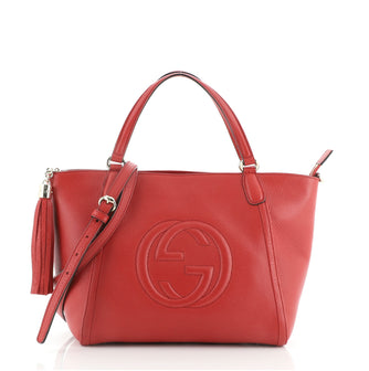 Gucci Soho Convertible Top Handle Bag Leather Small