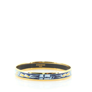 Hermes Bangle Bracelet Printed Enamel Narrow