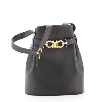 Salvatore Ferragamo Vintage Gancini Bucket Bag Leather Medium