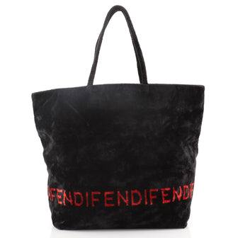 Fendi Vintage Logo Tote Velvet Medium