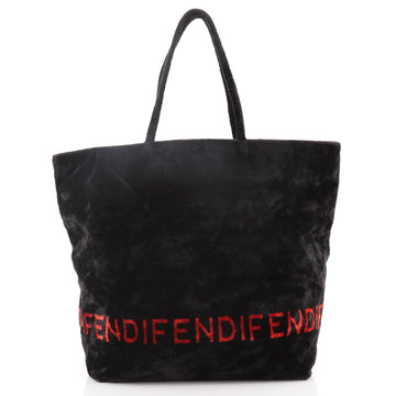 Fendi Vintage Logo Tote Velvet Medium