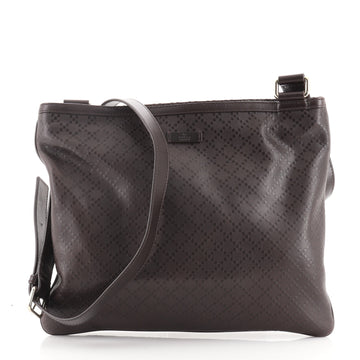 Gucci Zip Top Messenger Bag Diamante Leather Large