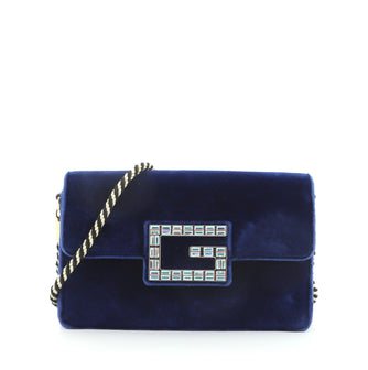 Gucci G Broadway Shoulder Bag Velvet with Crystals Small