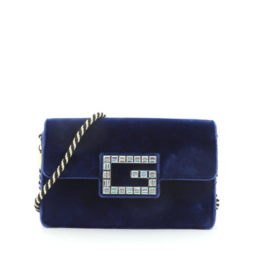 Gucci G Broadway Shoulder Bag Velvet with Crystals Small