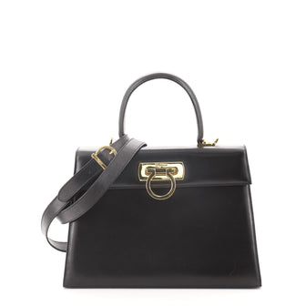 Salvatore Ferragamo Gancini Convertible Top Handle Bag Leather Medium