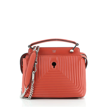 Fendi DotCom Click Top Handle Bag Quilted Leather Small