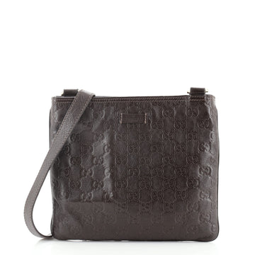 Gucci Zip Top Messenger Bag Guccissima Leather Small