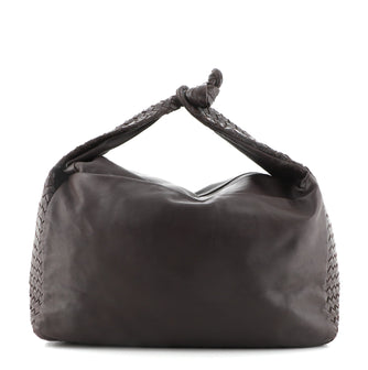 Bottega Veneta Knot Hobo Leather with Intrecciato Detail Large