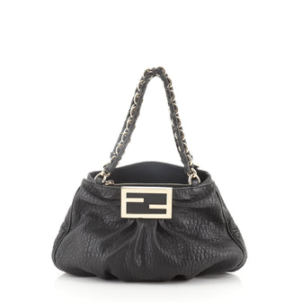 Fendi Mia Tote Pebbled Leather Medium