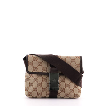 Gucci Buckle Waist Bag GG Canvas Small