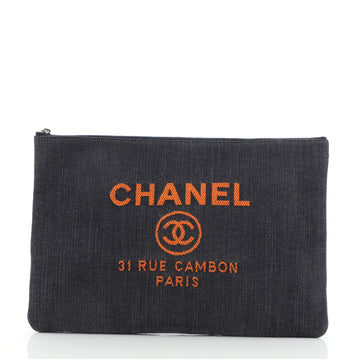 Chanel Deauville Pouch Denim Large