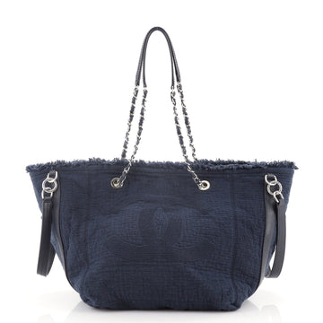 Chanel CC Open Tote Fringe Quilted Canvas Medium
