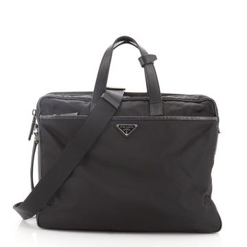 Prada Porta Computer Briefcase Tessuto and Saffiano Leather Medium