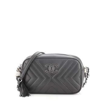 Chanel CC Tassel Camera Bag Chevron Caflskin Small