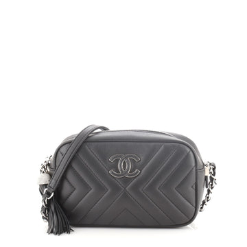 Chanel CC Tassel Camera Bag Chevron Caflskin Small
