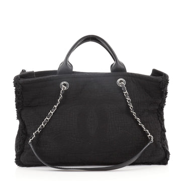 Chanel Double Face Deauville Tote Fringe Quilted Canvas Medium