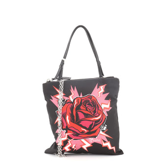 Prada Frankenstein Flat Tote Printed Tessuto Mini