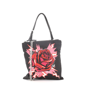 Prada Frankenstein Flat Tote Printed Tessuto Mini