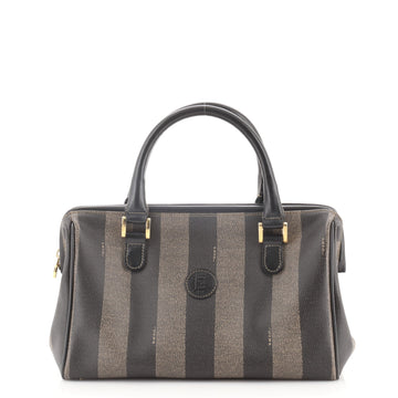Fendi Vintage Pequin Convertible Boston Bag Coated Canvas Small