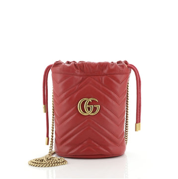 Gucci GG Marmont Bucket Bag Matelasse Leather Mini