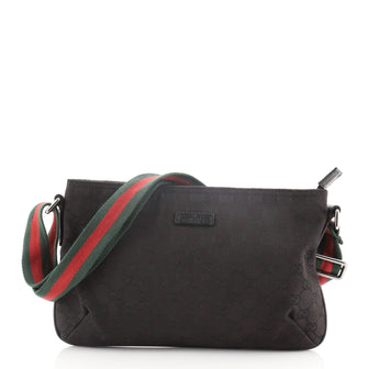 Gucci Web Strap Messenger Bag GG Canvas Small