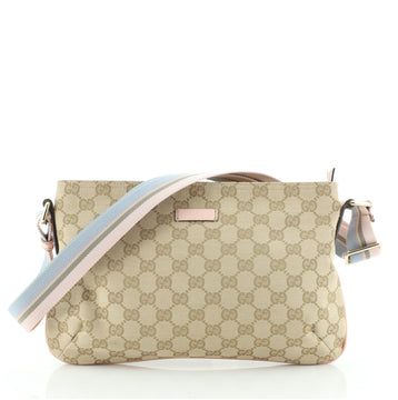 Gucci Web Zip Crossbody GG Canvas Small