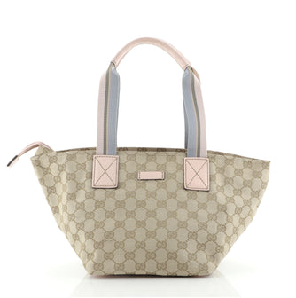Gucci Web Zip Tote GG Canvas Small