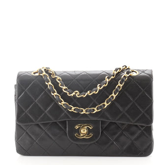 Chanel Vintage Classic Double Flap Bag Quilted Lambskin Small