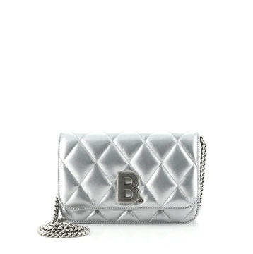 Balenciaga B. Wallet on Chain Quilted Leather