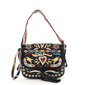 Christian Dior Diorodeo Flap Bag Embroidered Calfskin