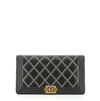 Chanel Boy Yen Wallet Quilted Lambskin