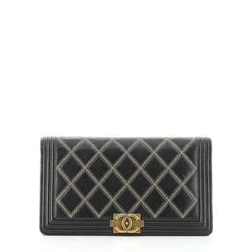 Chanel Boy Yen Wallet Quilted Lambskin