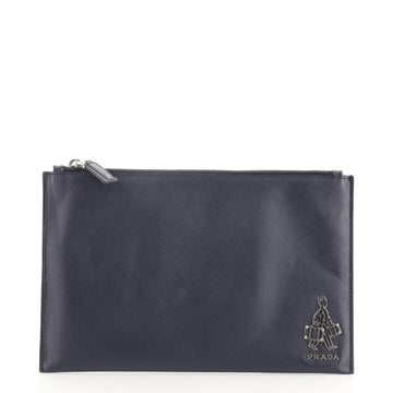 Prada Porter Zip Pouch	Saffiano Leather