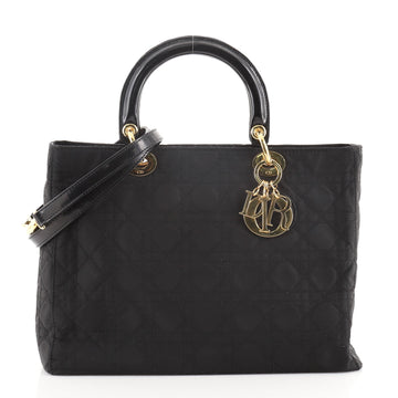 Christian Dior Lady Dior Bag Cannage Quilt Nylon Large