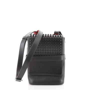 Christian Louboutin Benech Reporter Bag Spiked Leather
