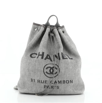 Chanel Deauville Backpack Raffia Large