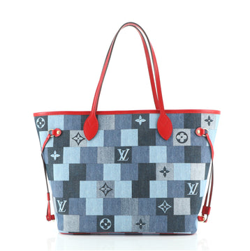 Louis Vuitton Neverfull Tote Damier and Monogram Patchwork Denim MM