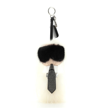 Fendi Karlito Bag Charm Fur with Leather