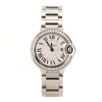 Ballon Bleu de Cartier Quartz Watch Stainless Steel with Diamond Bezel 28